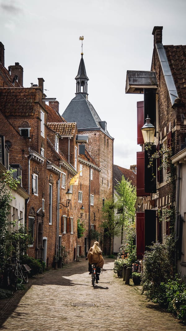 Amersfoort back alley cyclist